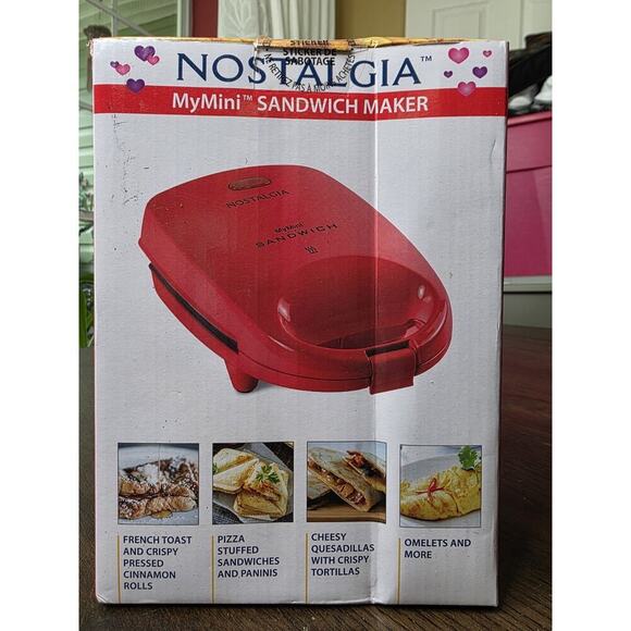 Compact Sandwich Maker Quick Cooking Nonstick Easy Use Perfect Small Spaces - Picture 3 of 11